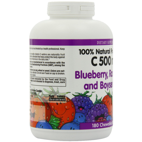 Natural Factors Vitamin C Blueberry Raspberry Boysenberry Chewables